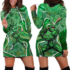 Melbourne Stars Hoodie Dress Indigenous Dot Art Superhero Batter Tribal Pattern