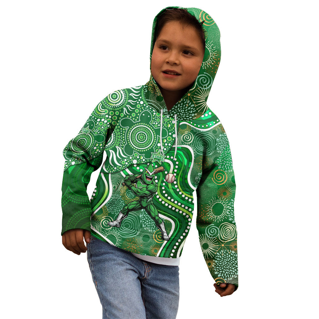 Melbourne Stars Kid Hoodie Indigenous Dot Art Superhero Batter Tribal Pattern