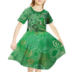 Melbourne Stars Kid Short Sleeve Dress Indigenous Dot Art Superhero Batter Tribal Pattern