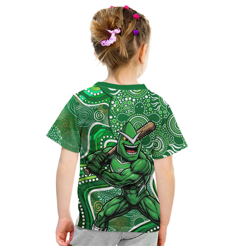 Melbourne Stars Kid T Shirt Indigenous Dot Art Superhero Batter Tribal Pattern