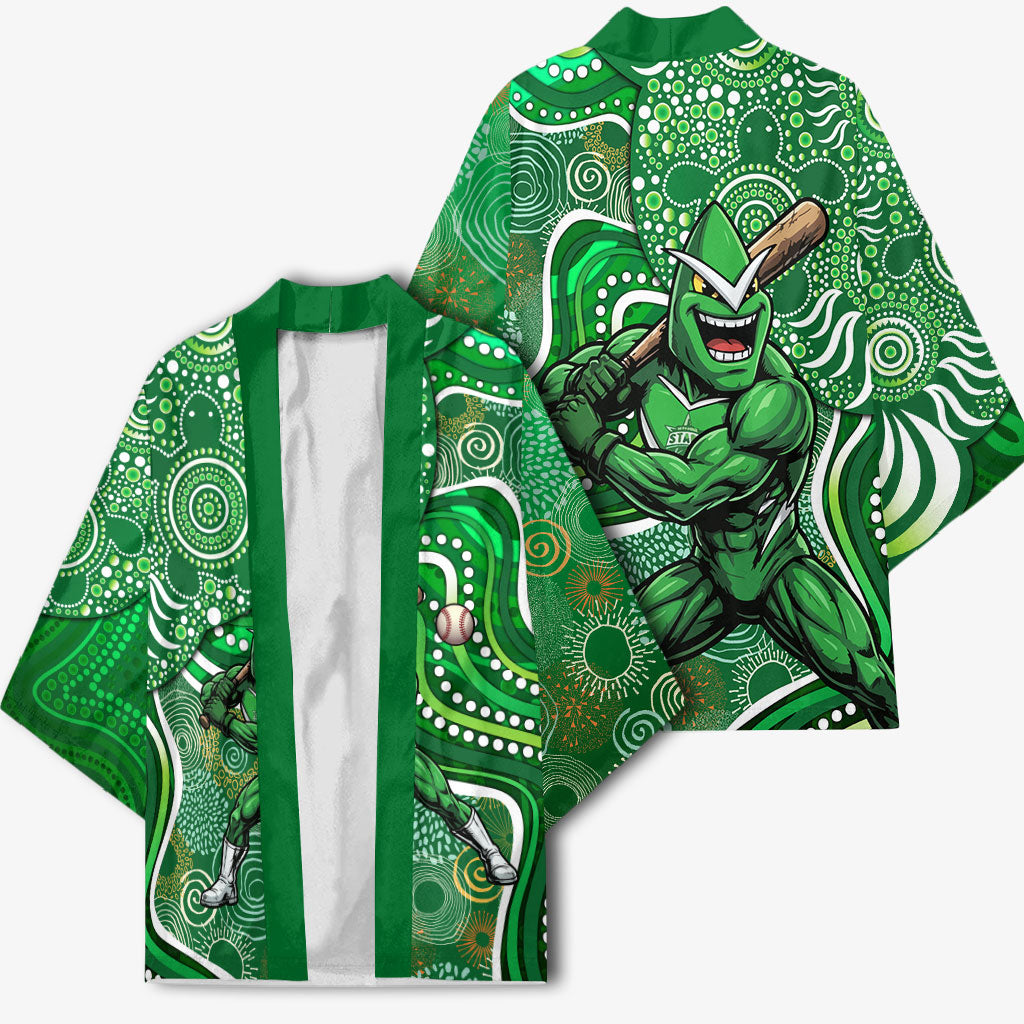 Melbourne Stars Kimono Indigenous Dot Art Superhero Batter Tribal Pattern