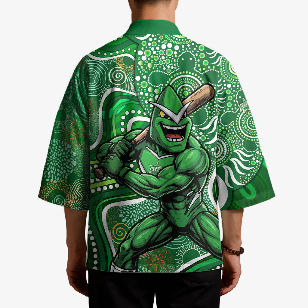 Melbourne Stars Kimono Indigenous Dot Art Superhero Batter Tribal Pattern