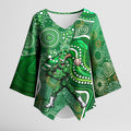 Melbourne Stars Kimono Sleeve Blouse Indigenous Dot Art Superhero Batter Tribal Pattern