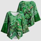Melbourne Stars Kimono Sleeve Blouse Indigenous Dot Art Superhero Batter Tribal Pattern