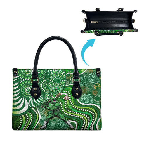 Melbourne Stars Leather Bag Indigenous Dot Art Superhero Batter Tribal Pattern