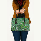 Melbourne Stars Leather Bag Indigenous Dot Art Superhero Batter Tribal Pattern