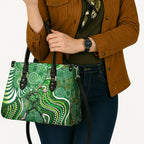Melbourne Stars Leather Bag Indigenous Dot Art Superhero Batter Tribal Pattern