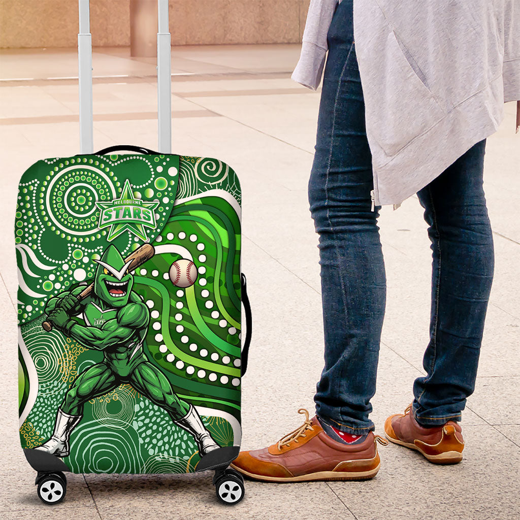 Melbourne Stars Luggage Cover Indigenous Dot Art Superhero Batter Tribal Pattern