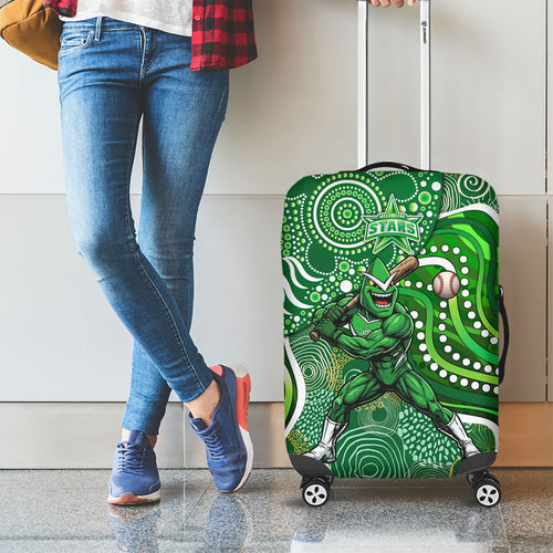 Melbourne Stars Luggage Cover Indigenous Dot Art Superhero Batter Tribal Pattern