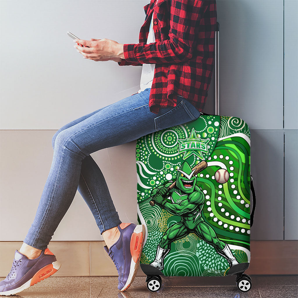 Melbourne Stars Luggage Cover Indigenous Dot Art Superhero Batter Tribal Pattern