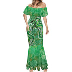 Melbourne Stars Mermaid Dress Indigenous Dot Art Superhero Batter Tribal Pattern