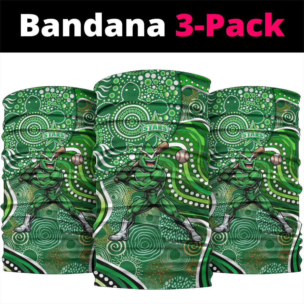 Melbourne Stars Neck Gaiter Indigenous Dot Art Superhero Batter Tribal Pattern