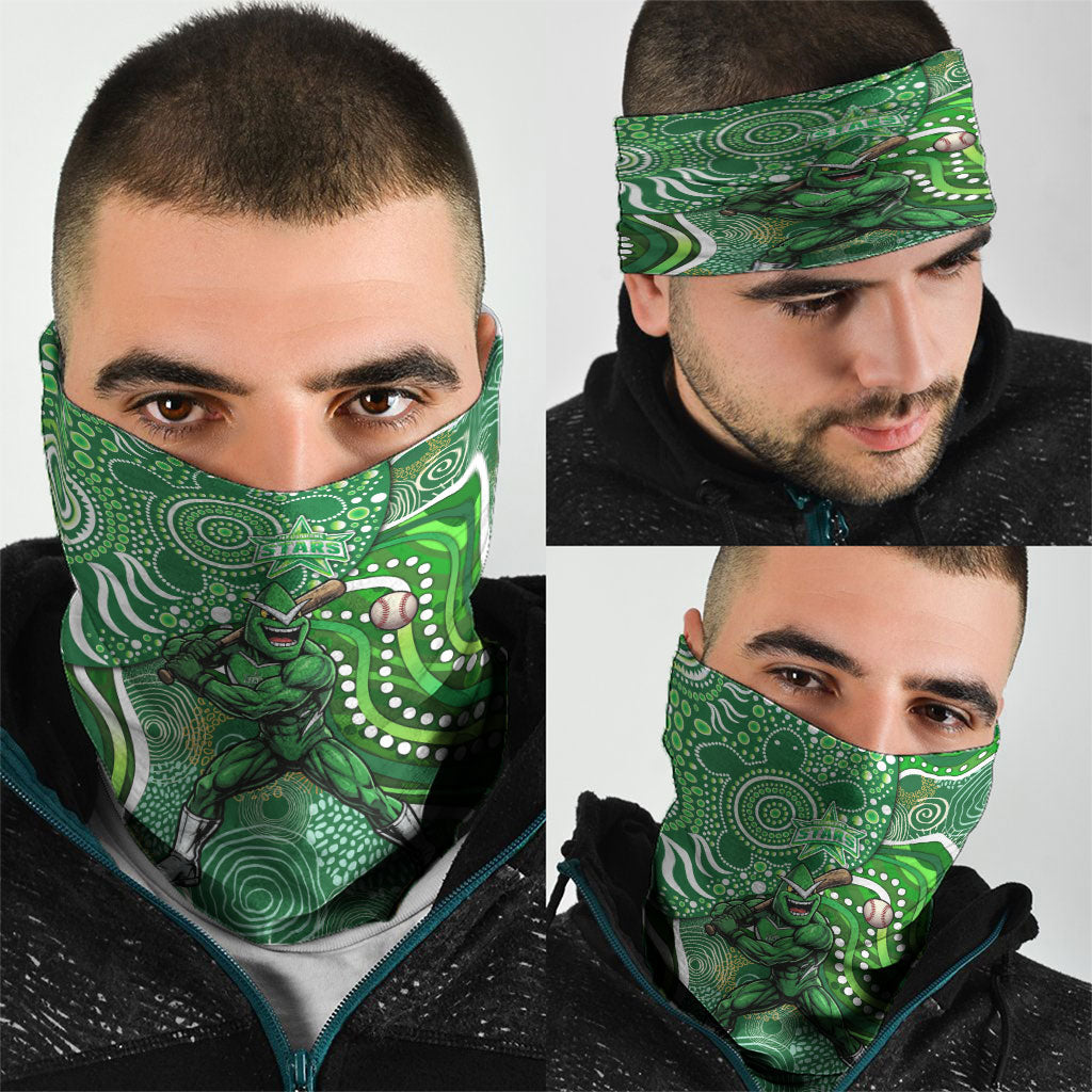 Melbourne Stars Neck Gaiter Indigenous Dot Art Superhero Batter Tribal Pattern