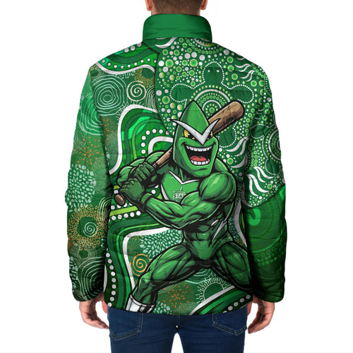 Melbourne Stars Padded Jacket Indigenous Dot Art Superhero Batter Tribal Pattern