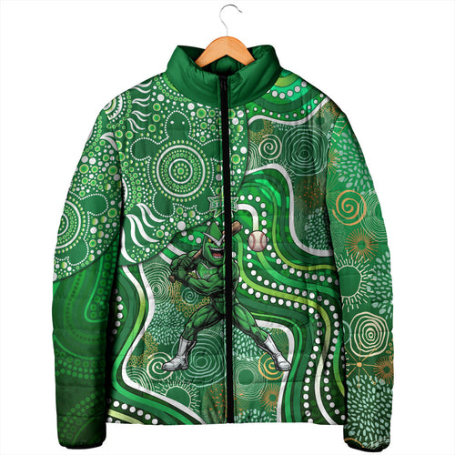 Melbourne Stars Padded Jacket Indigenous Dot Art Superhero Batter Tribal Pattern