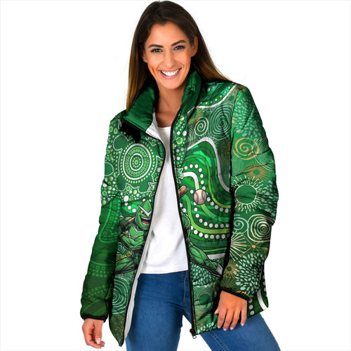 Melbourne Stars Padded Jacket Indigenous Dot Art Superhero Batter Tribal Pattern