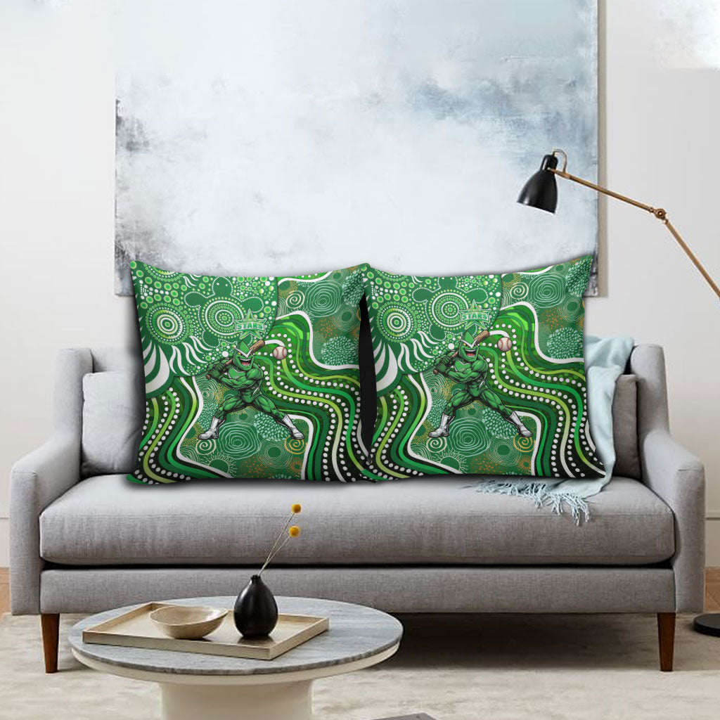 Melbourne Stars Pillow Cover Indigenous Dot Art Superhero Batter Tribal Pattern