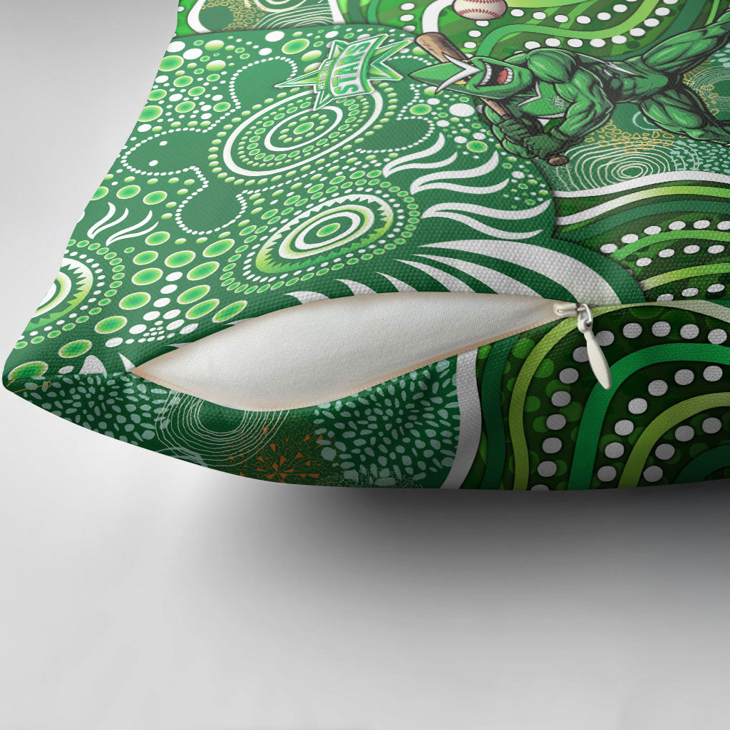 Melbourne Stars Pillow Cover Indigenous Dot Art Superhero Batter Tribal Pattern