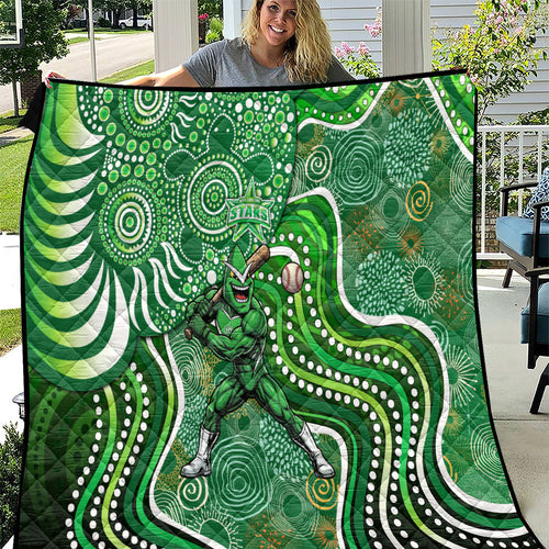 Melbourne Stars Quilt Indigenous Dot Art Superhero Batter Tribal Pattern
