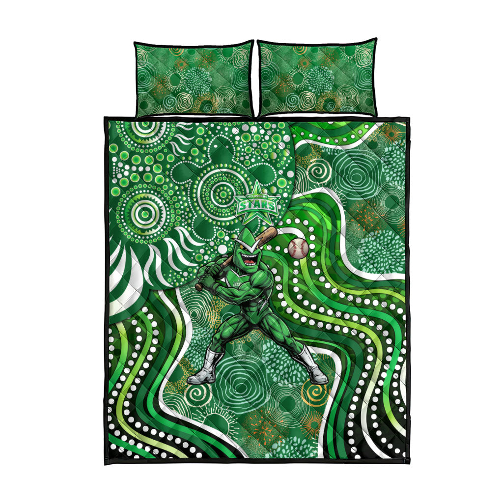 Melbourne Stars Quilt Bed Set Indigenous Dot Art Superhero Batter Tribal Pattern