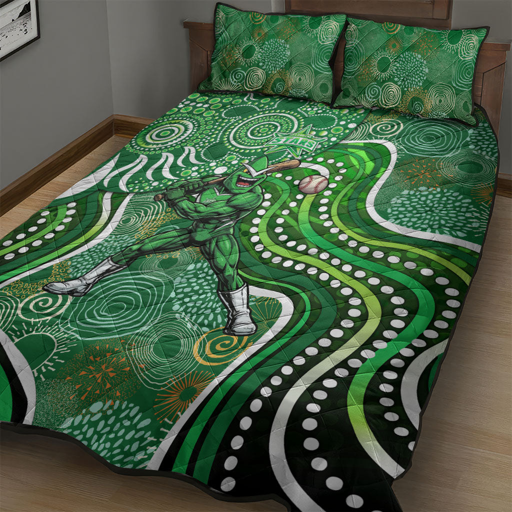Melbourne Stars Quilt Bed Set Indigenous Dot Art Superhero Batter Tribal Pattern