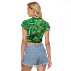 Melbourne Stars Raglan Cropped T Shirt Indigenous Dot Art Superhero Batter Tribal Pattern