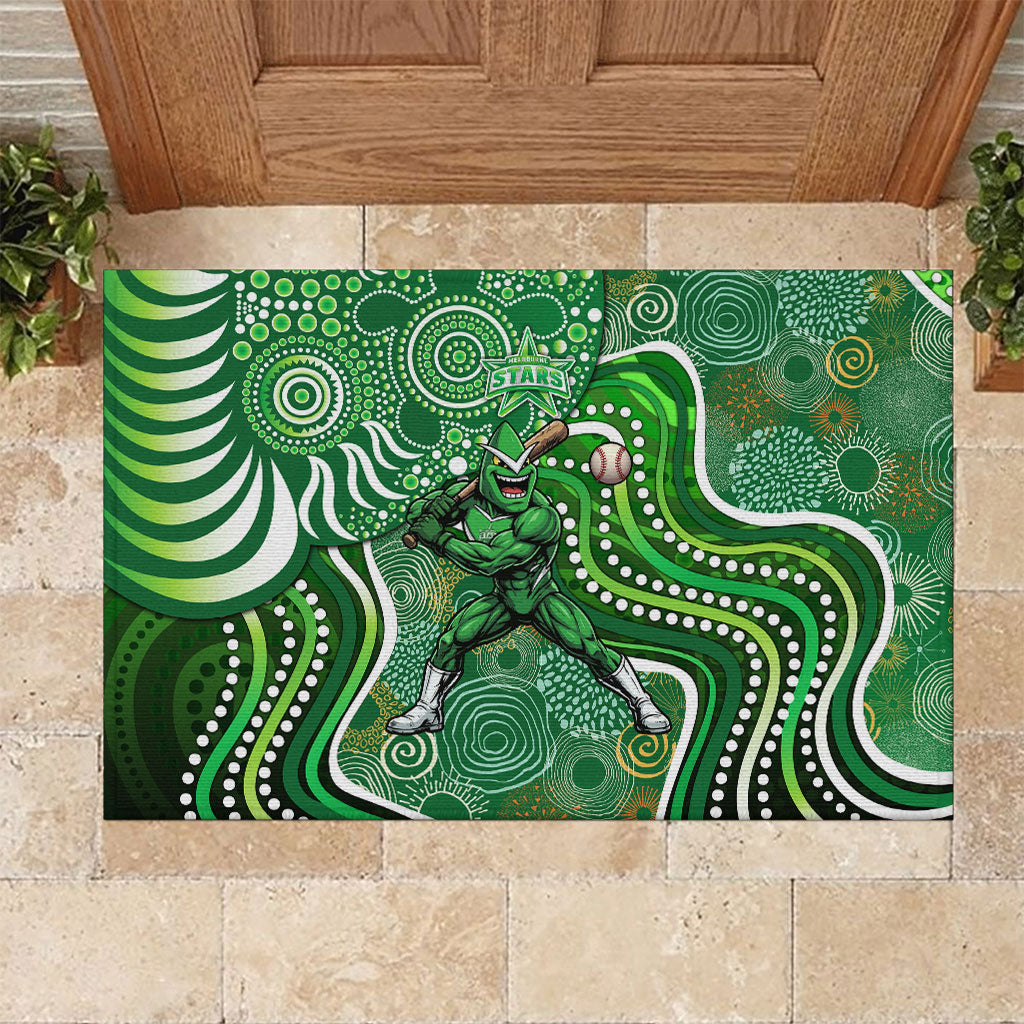 Melbourne Stars Rubber Doormat Indigenous Dot Art Superhero Batter Tribal Pattern