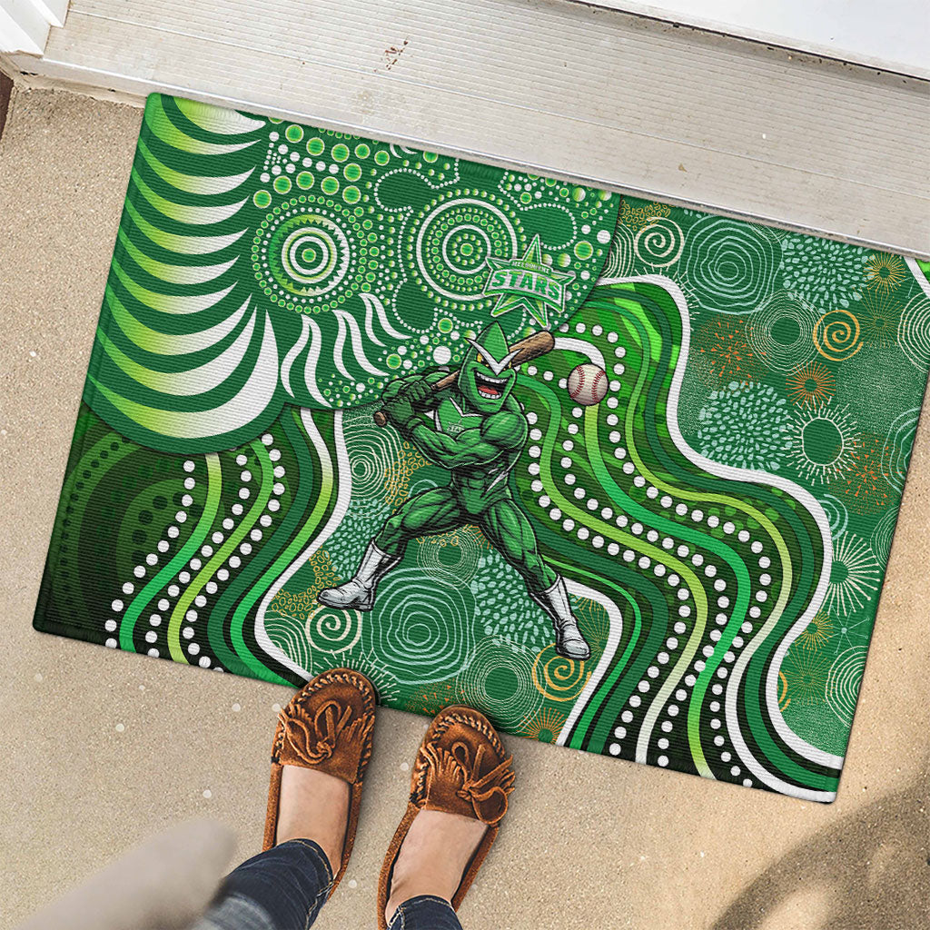 Melbourne Stars Rubber Doormat Indigenous Dot Art Superhero Batter Tribal Pattern