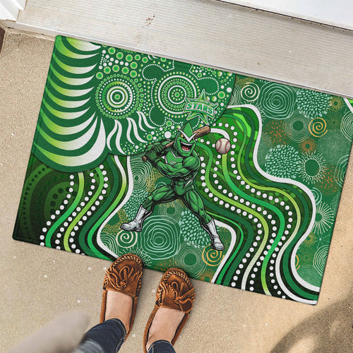 Melbourne Stars Rubber Doormat Indigenous Dot Art Superhero Batter Tribal Pattern