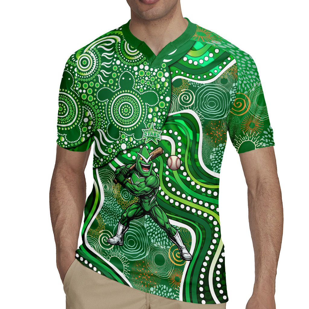 Melbourne Stars Rugby Jersey Indigenous Dot Art Superhero Batter Tribal Pattern