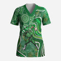 Melbourne Stars Scrub Top Indigenous Dot Art Superhero Batter Tribal Pattern