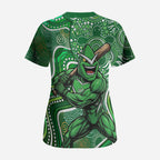 Melbourne Stars Scrub Top Indigenous Dot Art Superhero Batter Tribal Pattern
