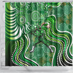 Melbourne Stars Shower Curtain Indigenous Dot Art Superhero Batter Tribal Pattern