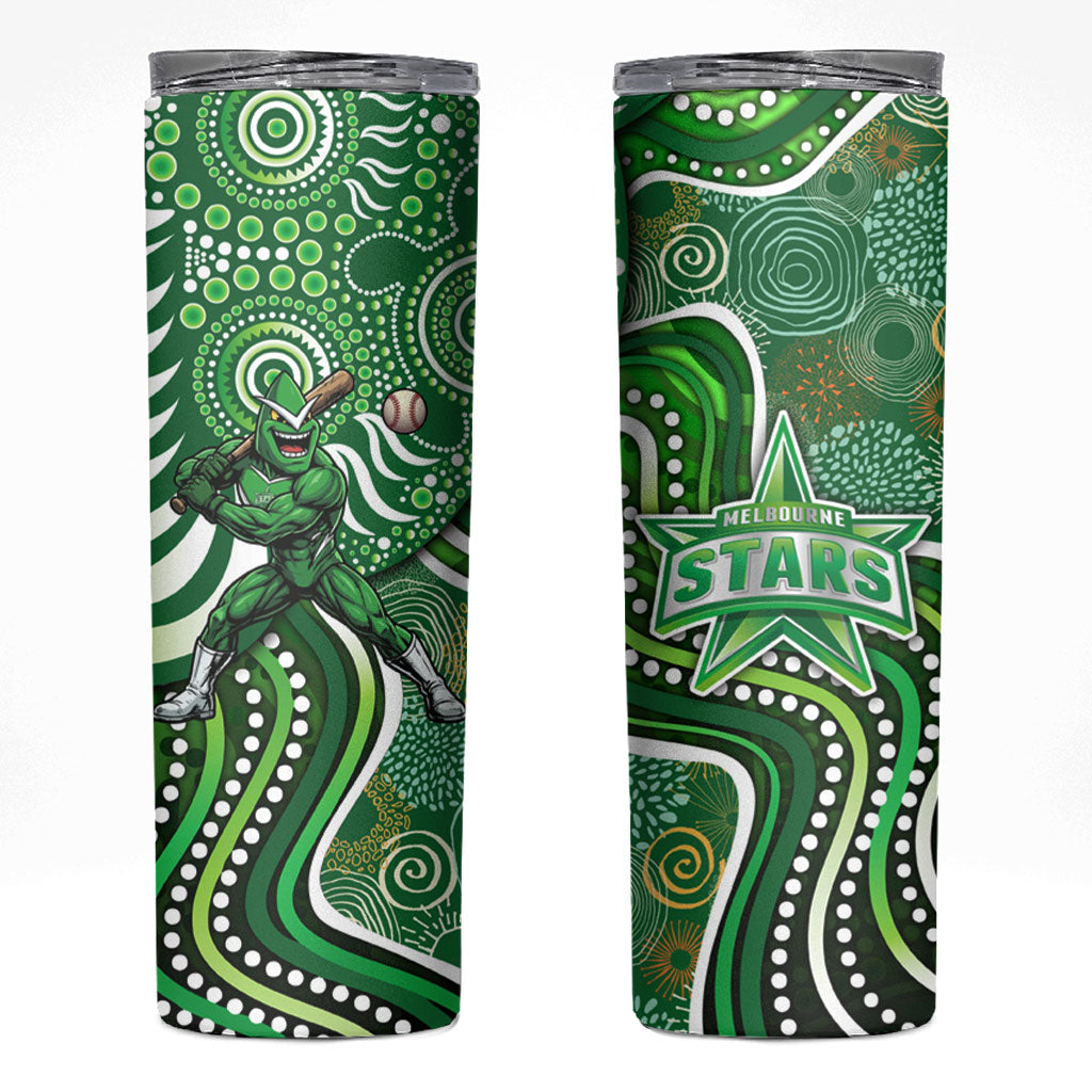 Melbourne Stars Skinny Tumbler Indigenous Dot Art Superhero Batter Tribal Pattern