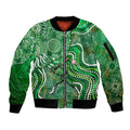 Melbourne Stars Sleeve Zip Bomber Jacket Indigenous Dot Art Superhero Batter Tribal Pattern