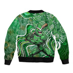 Melbourne Stars Sleeve Zip Bomber Jacket Indigenous Dot Art Superhero Batter Tribal Pattern