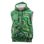 Melbourne Stars Sleeveless Hoodie Indigenous Dot Art Superhero Batter Tribal Pattern