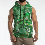 Melbourne Stars Sleeveless Hoodie Indigenous Dot Art Superhero Batter Tribal Pattern