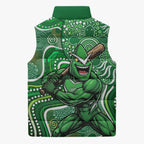 Melbourne Stars Sleeveless Puffer Jacket Indigenous Dot Art Superhero Batter Tribal Pattern