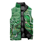 Melbourne Stars Sleeveless Puffer Jacket Indigenous Dot Art Superhero Batter Tribal Pattern