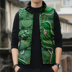 Melbourne Stars Sleeveless Puffer Jacket Indigenous Dot Art Superhero Batter Tribal Pattern