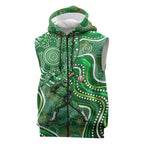 Melbourne Stars Sleeveless Zip Hoodie Indigenous Dot Art Superhero Batter Tribal Pattern
