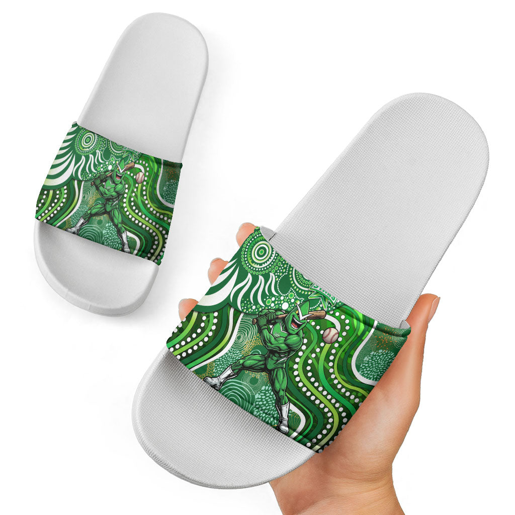 Melbourne Stars Slide Sandals Indigenous Dot Art Superhero Batter Tribal Pattern
