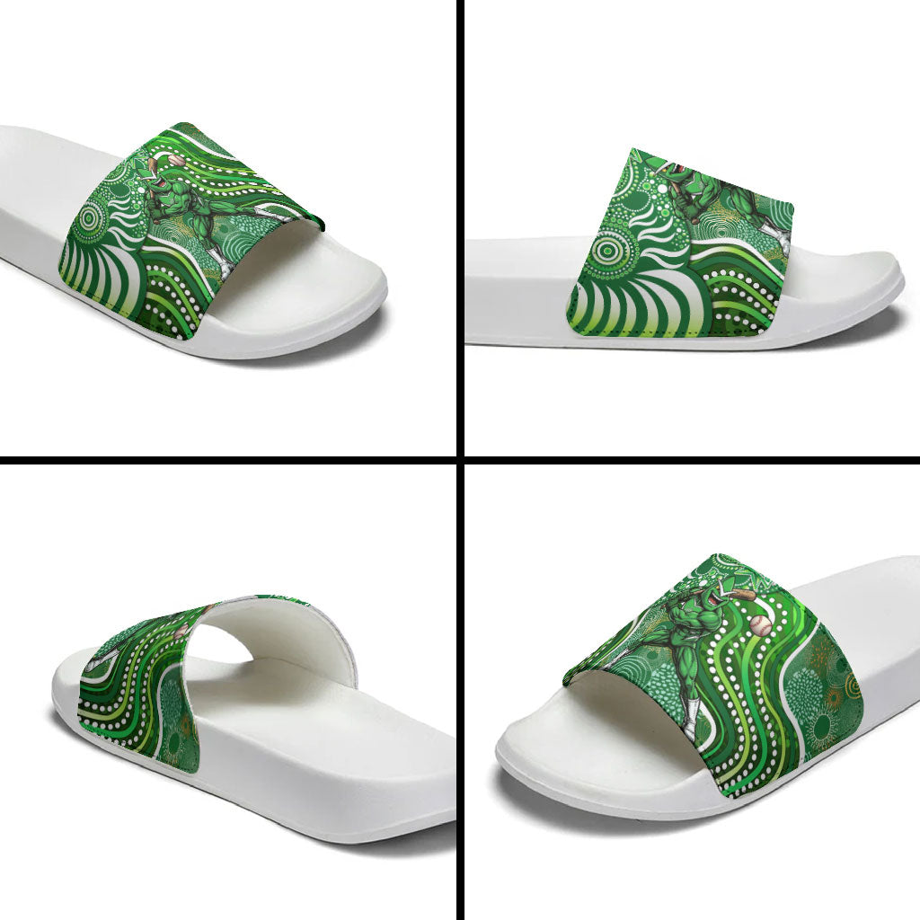 Melbourne Stars Slide Sandals Indigenous Dot Art Superhero Batter Tribal Pattern