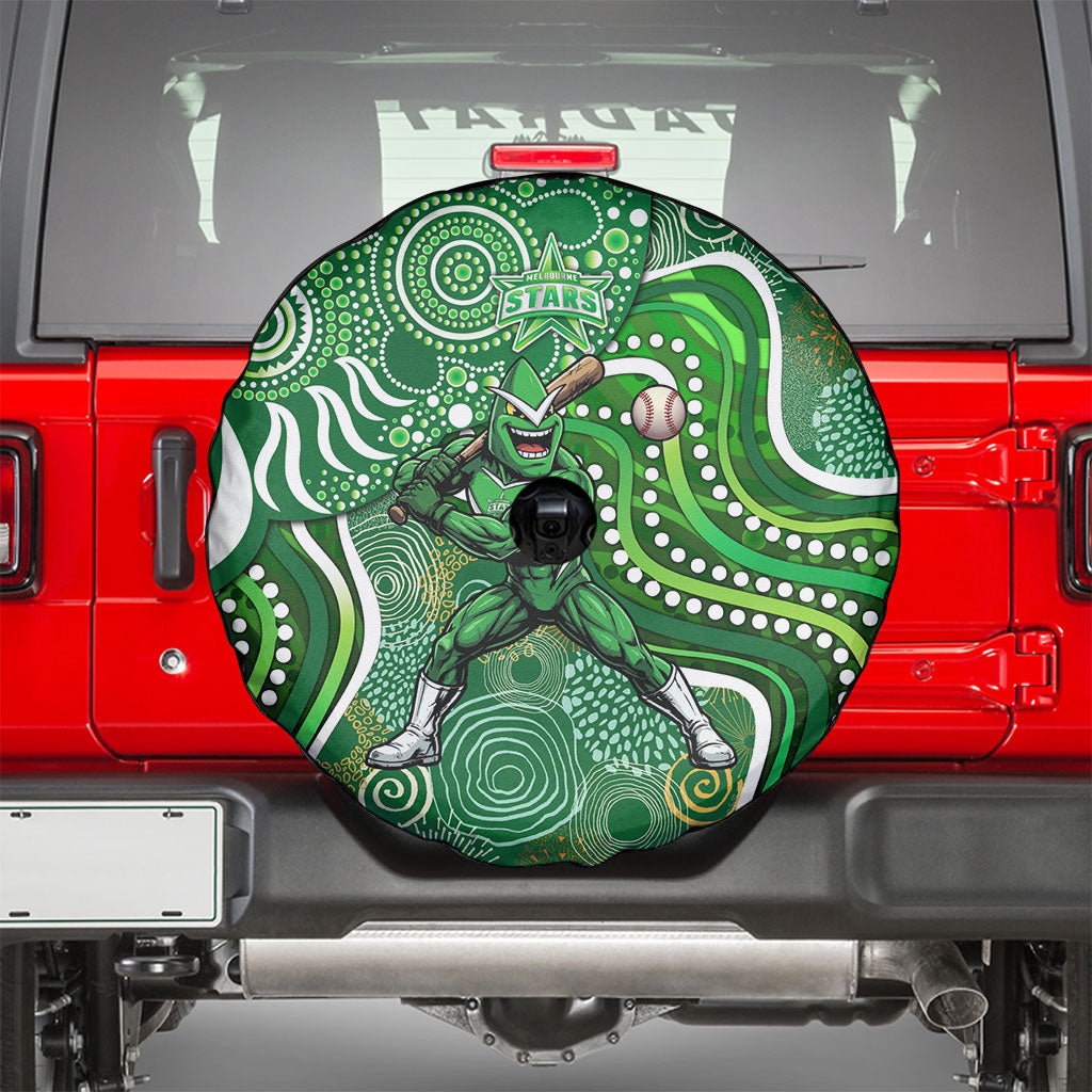 Melbourne Stars Spare Tire Cover Indigenous Dot Art Superhero Batter Tribal Pattern