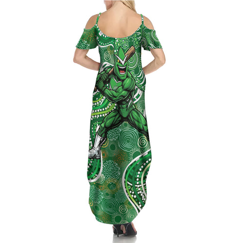 Melbourne Stars Summer Maxi Dress Indigenous Dot Art Superhero Batter Tribal Pattern