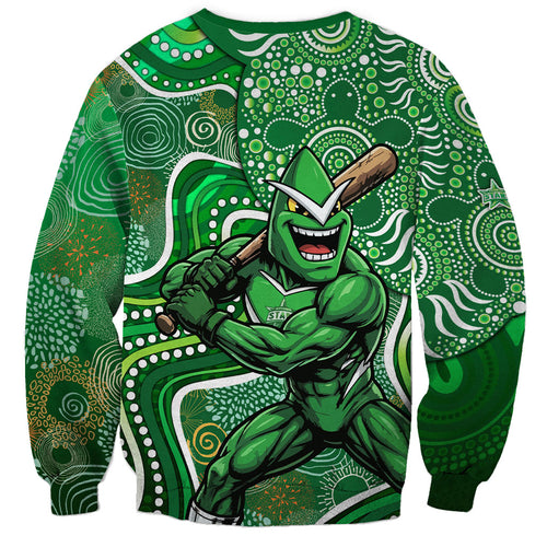 Melbourne Stars Sweatshirt Indigenous Dot Art Superhero Batter Tribal Pattern