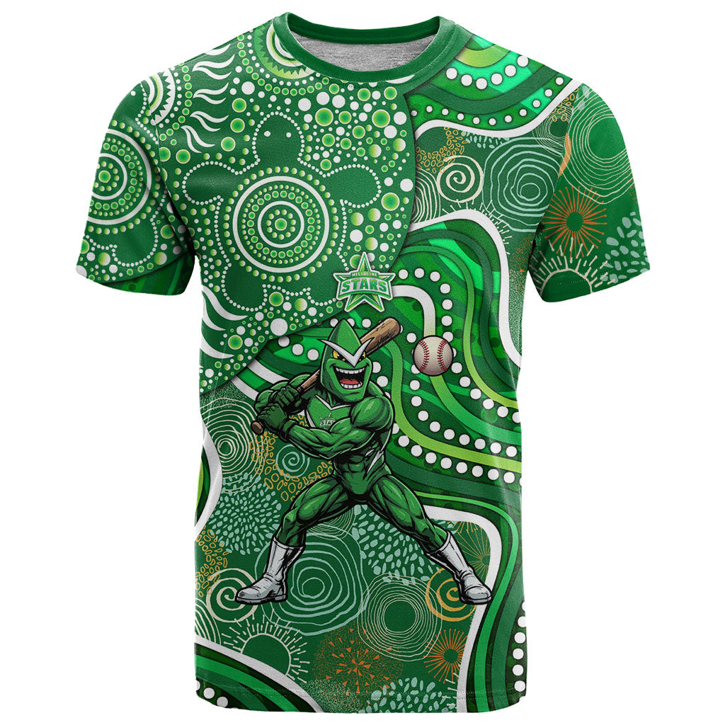 Melbourne Stars T Shirt Indigenous Dot Art Superhero Batter Tribal Pattern
