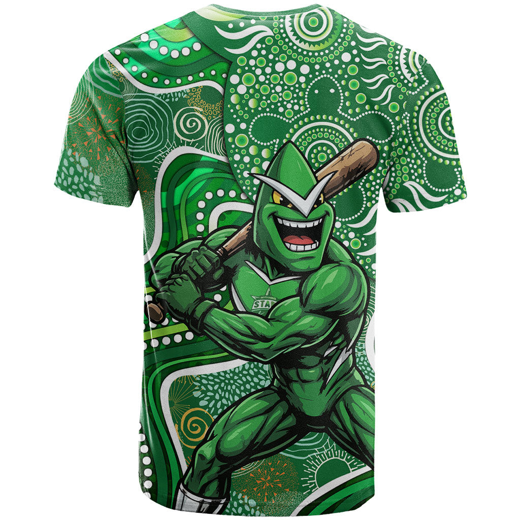 Melbourne Stars T Shirt Indigenous Dot Art Superhero Batter Tribal Pattern