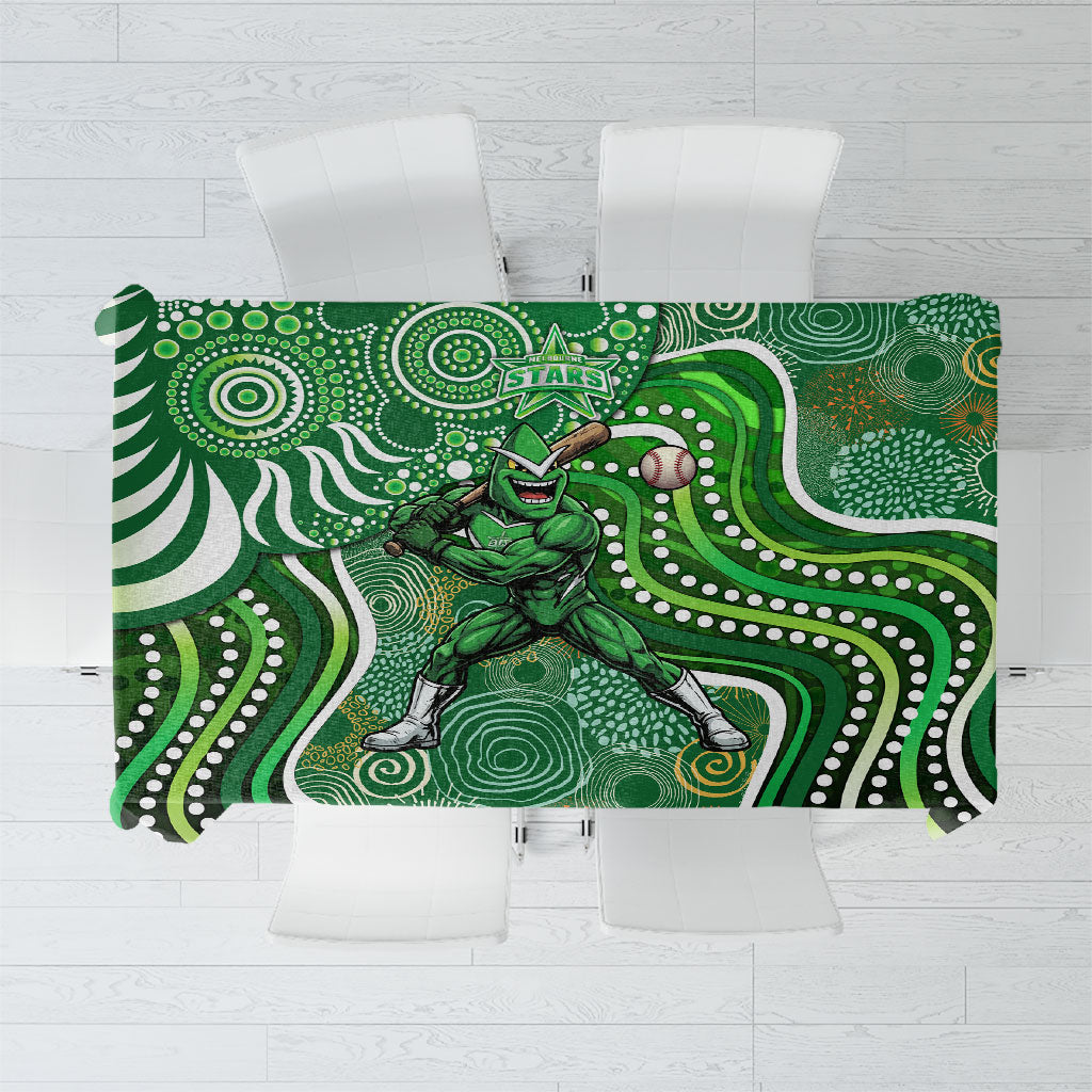 Melbourne Stars Tablecloth Indigenous Dot Art Superhero Batter Tribal Pattern